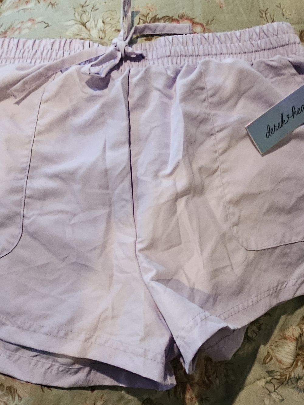Derek Heart Lavender Drawstring Swim Coverup Shorts